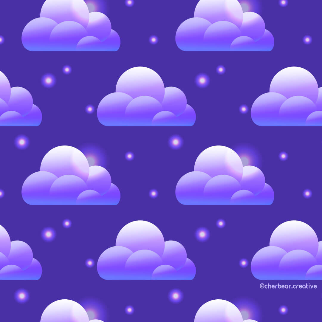 Freelance Illustrator - Cherbear Creative Studio - Clouds Pattern