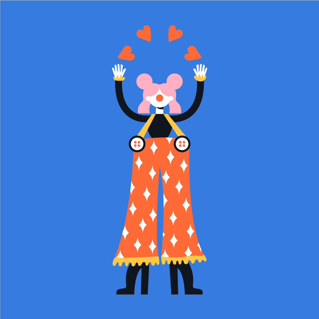 Freelance Illustrator - Cherbear Creative Studio - Clown Girl Illustration