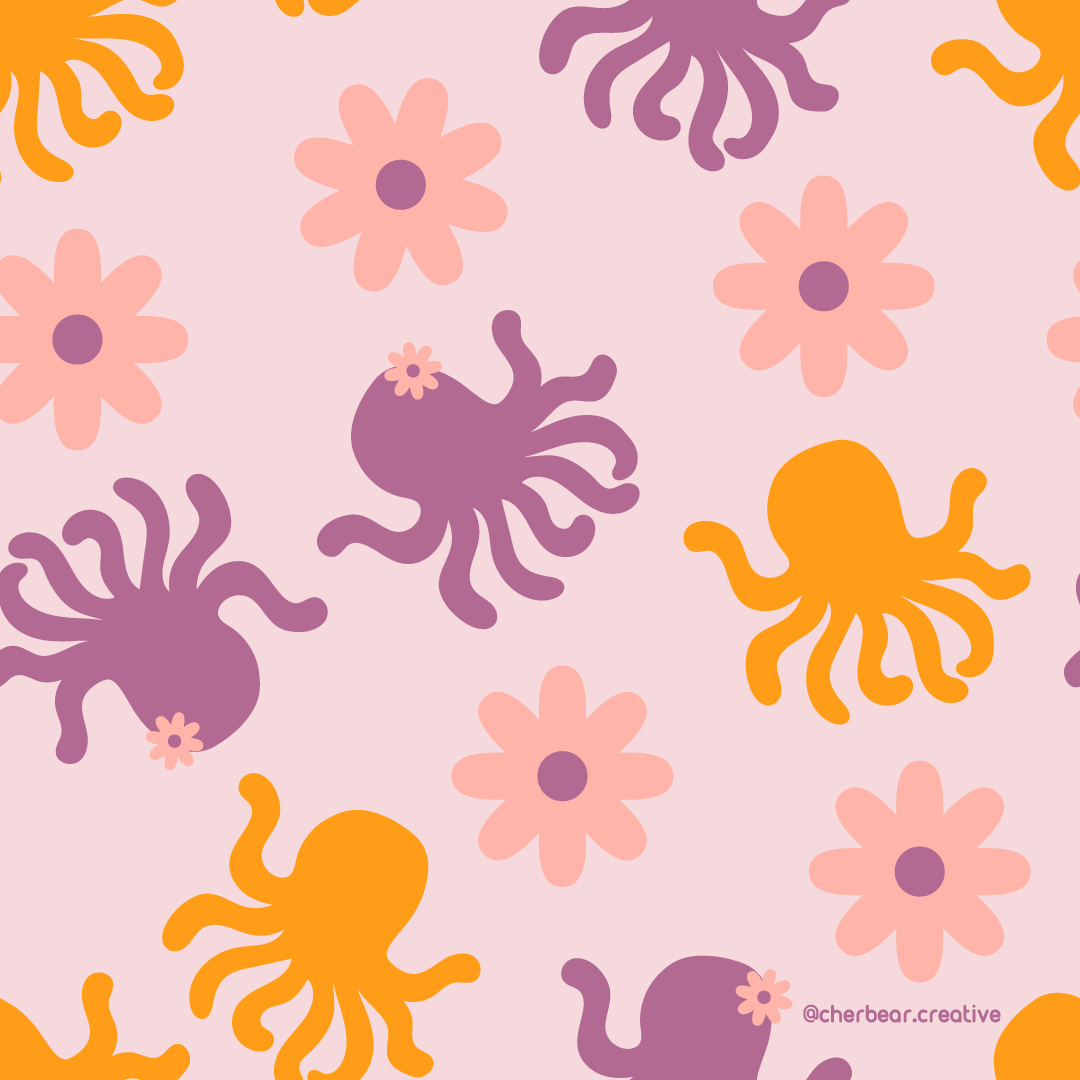 Octopus pattern cherbear studio