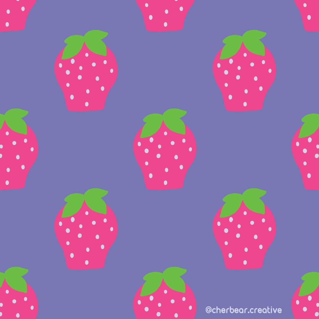 Strawberry pattern Cherbear Studio