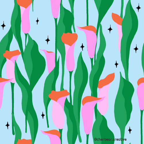 Calla Lily Pattern by Cherbear Creative Studio