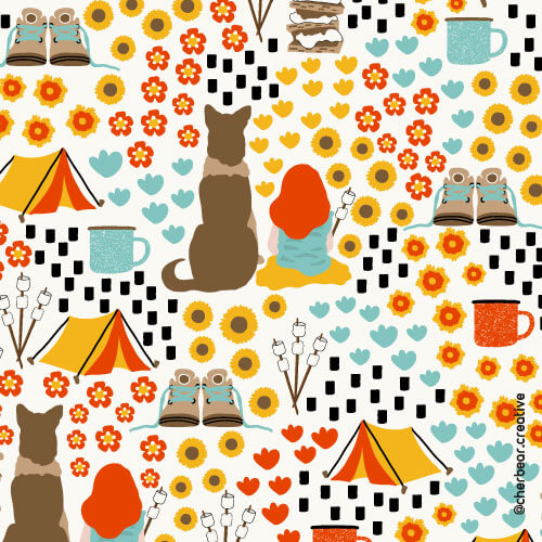 Camping Pattern by Cherbear Creative Studio
