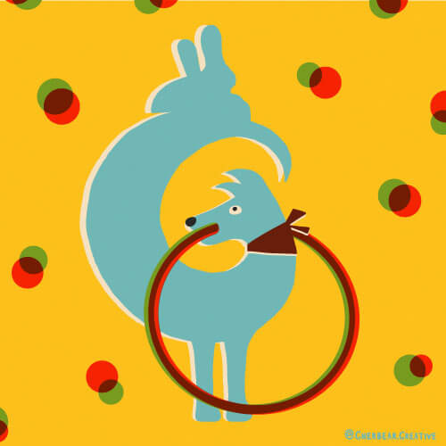 Dog Hula Hoop Illustration by Cherbear Creative Studio