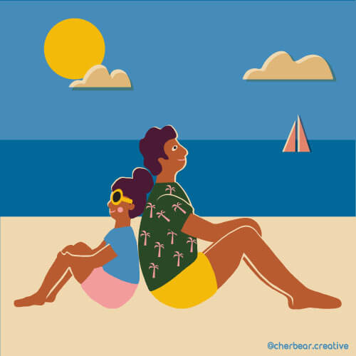 Beach Illustration by Cherbear Creative Studio