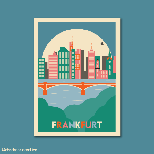 Frankfurt Illustration by Cherbear Creative Studio