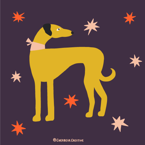 Greyhound Illustration by Cherbear Creative Studio