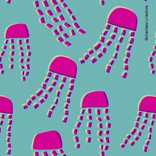 Jellyfish Pattern by Cherbear Creative Studio