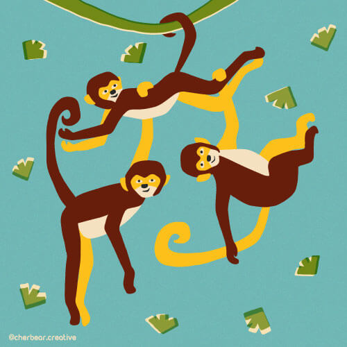 Monkey Illustration by Cherbear Creative Studio