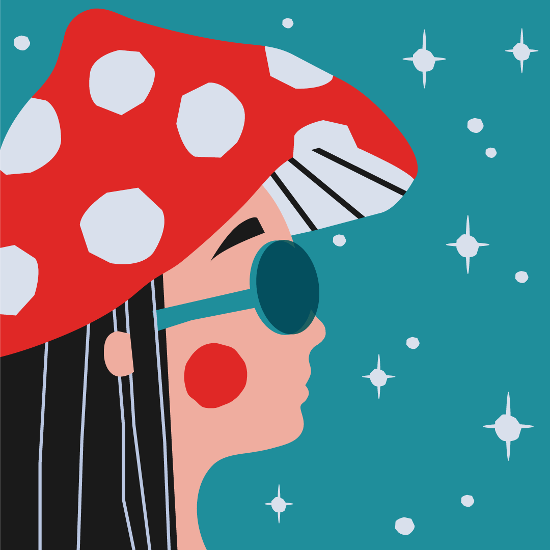Freelance Illustrator - Cherbear Creative Studio - Mushroom Girl Illustration