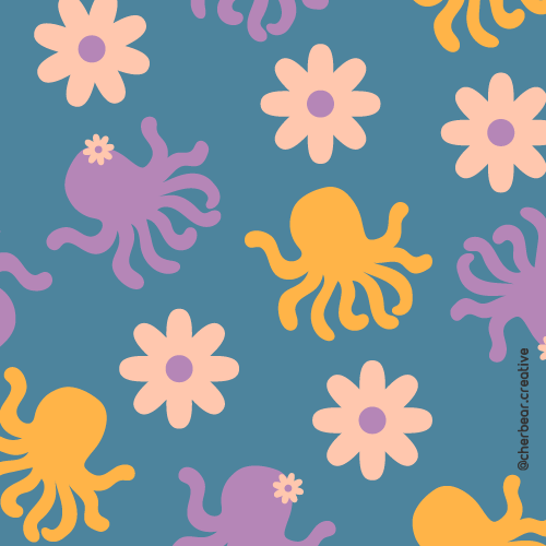 Octopus Pattern by Cherbear Creative Studio