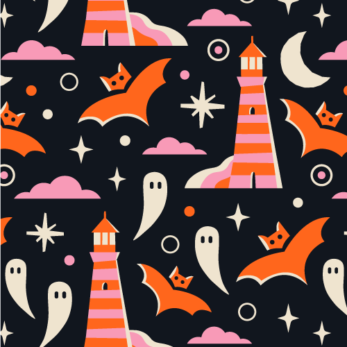 Freelance Illustrator - Cherbear Creative Studio - Halloween Pattern