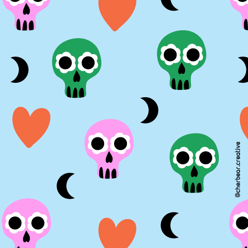 Sugar Skulls Pattern by Cherbear Creative Studio
