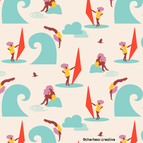 Water Women Pattern by Cherbear Creative Studio
