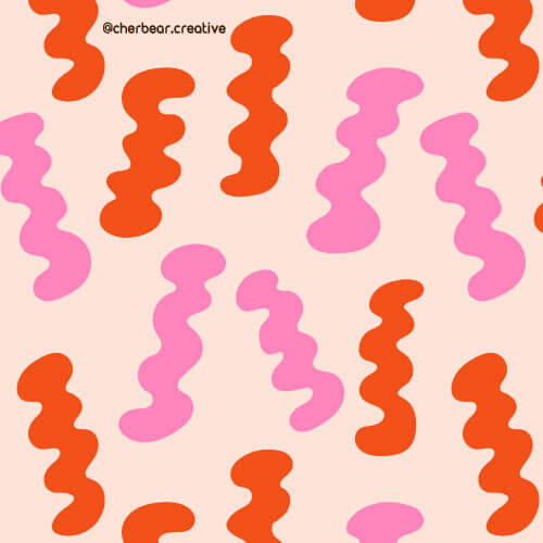 Wiggles abstract pattern by cherbear creative studio